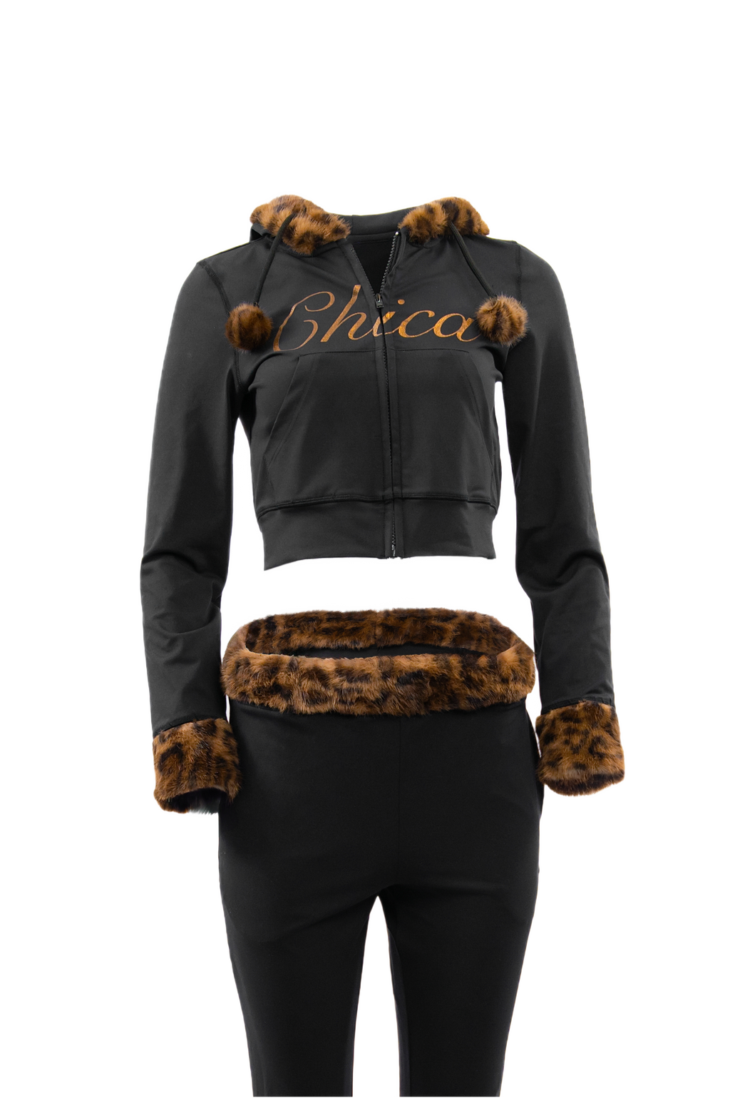 Cropped Hoodie Black (Belle)